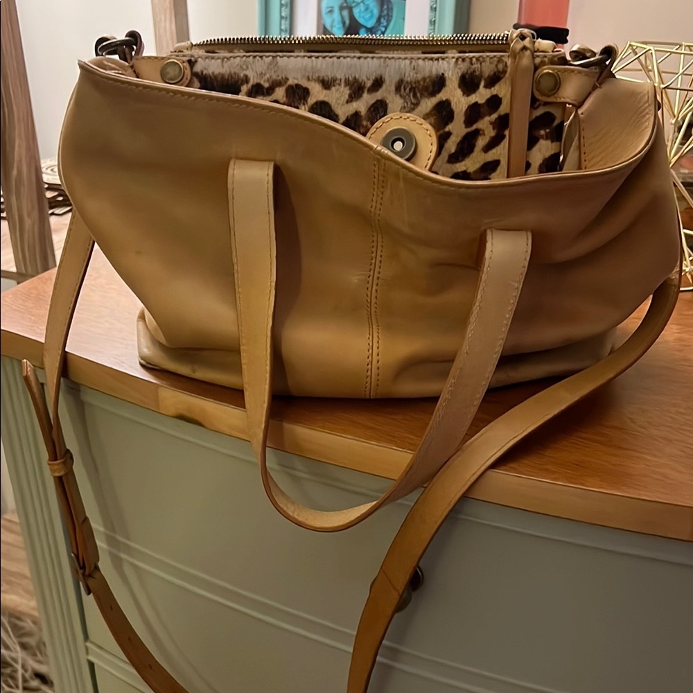 Able Tan Leather Tote Bag